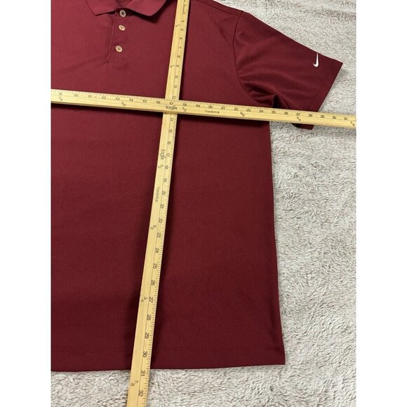 Nike Golf Mens Polo Shirt XL Solid Red Fit Dry Short Sleeve - Picture 10 of 13